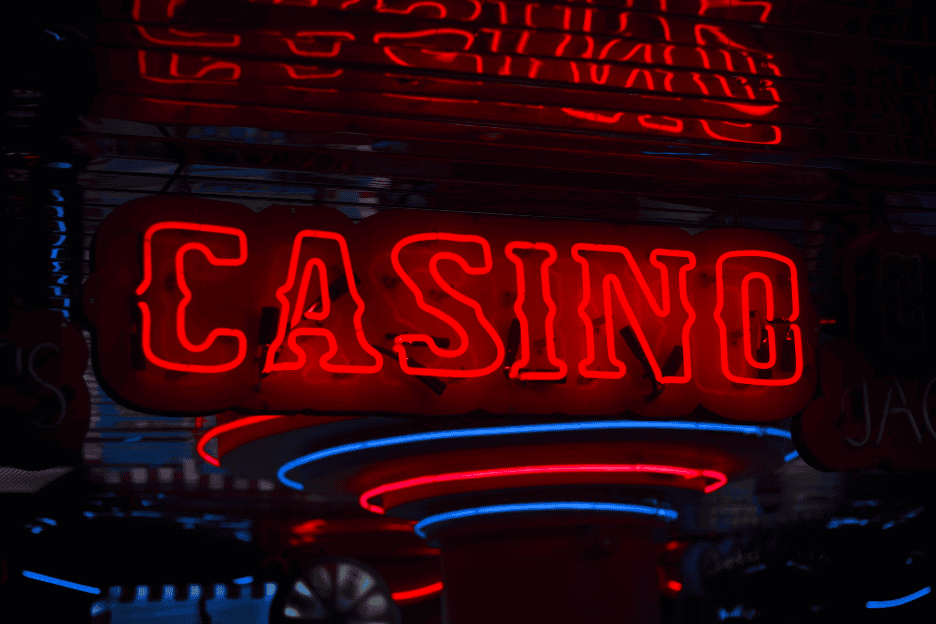 Red casino neon sign