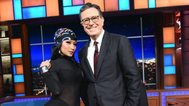 Nicki Minaj Engages in Late Show With Stephen Colbert Interview